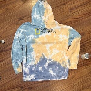 Sz. XL Tie dye hoodie National Geographic/Bahamas logo